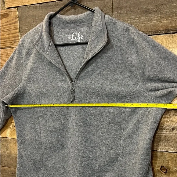 Made for Life Gray Fleece Quarter Zip Up Pullover - Picture 7 of 16
